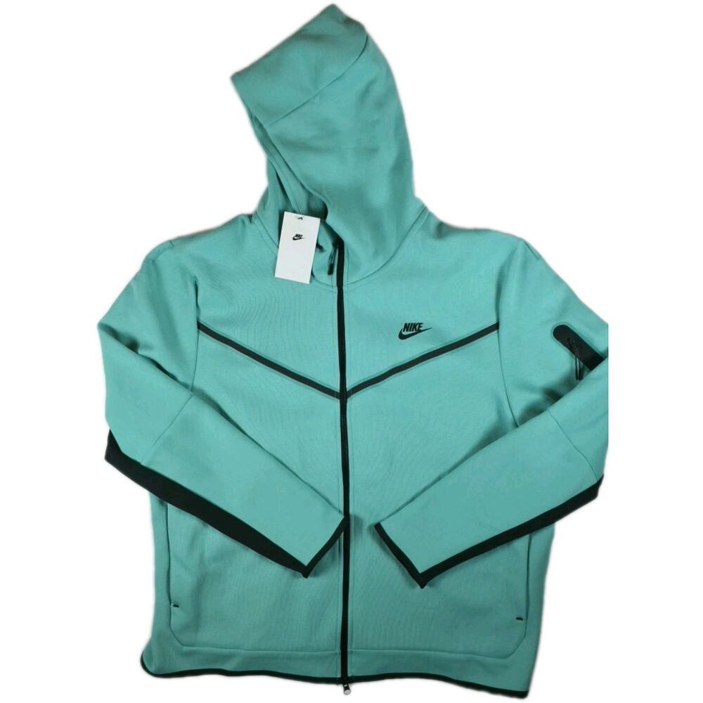 Nike Tech Mens Fleece Full Zip Up Hoodie Sweatshirt Size 2XL Turquoise NWT